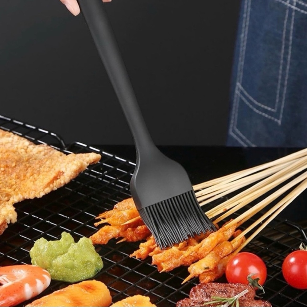 💞 New Black 10” Silicone Basting & Pastry Brush